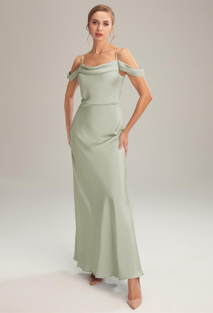 AW Meg Sage Green  Long Bridesmaid Dresses